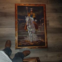 Vintage Velvet Native American Painting