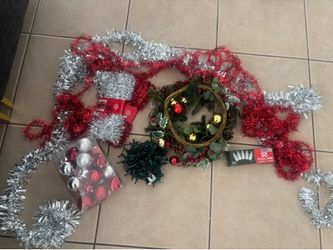Christmas Decorations Bundle – Tree, two lights , Wreath, Ornaments, Christmas tree,