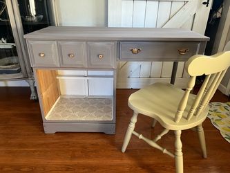 Solid birch desk and chair