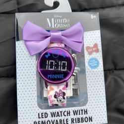 GIRLS MINNIE MOUSE LED WATCH WITH REMOVABLE RIBBON  🎀 