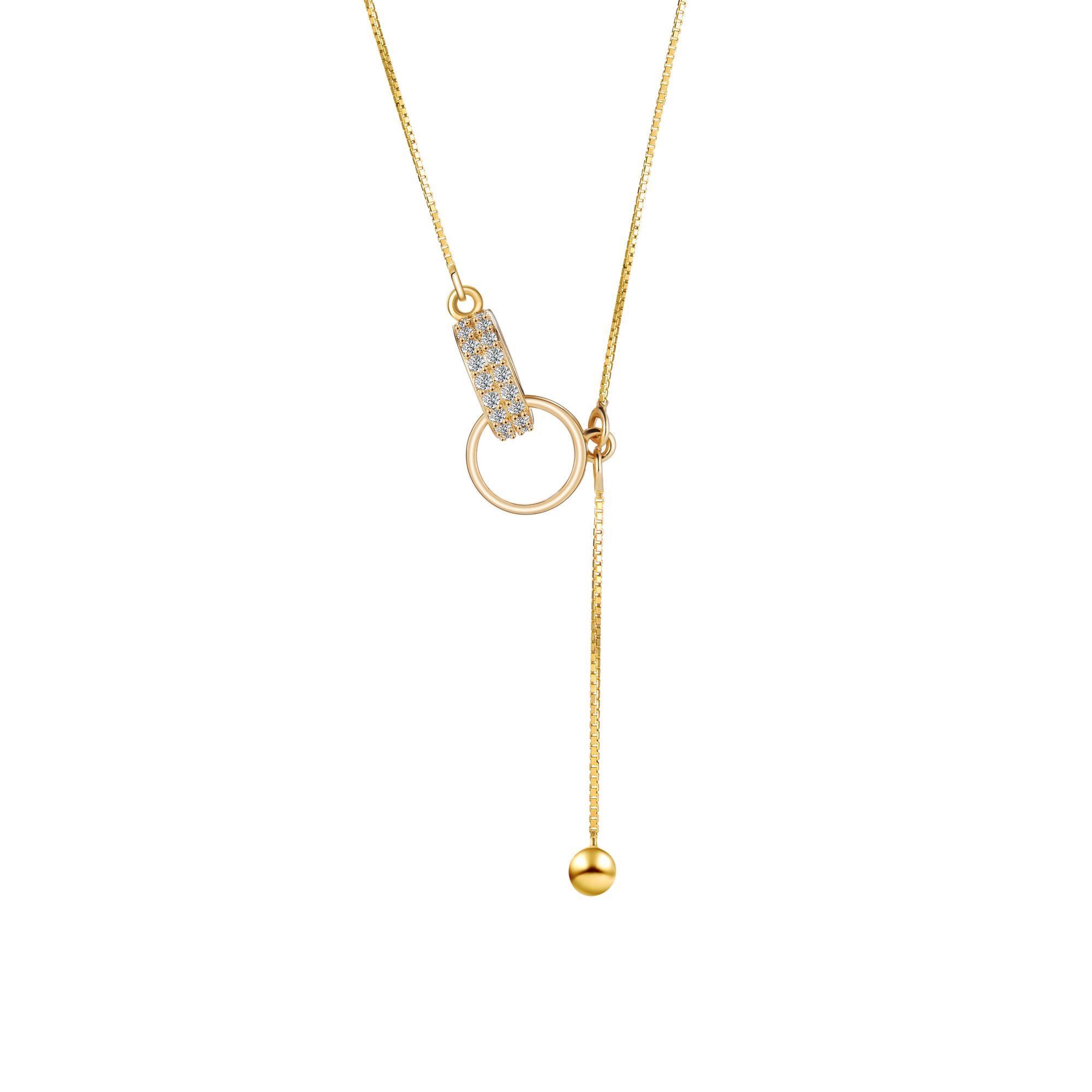Small waist light luxury tassel circle double ring lock