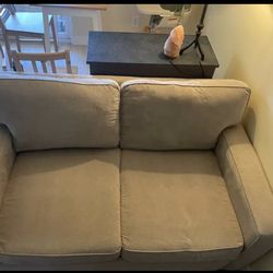 Modern Beige Sofa – Clean Condition – Delivery Available
