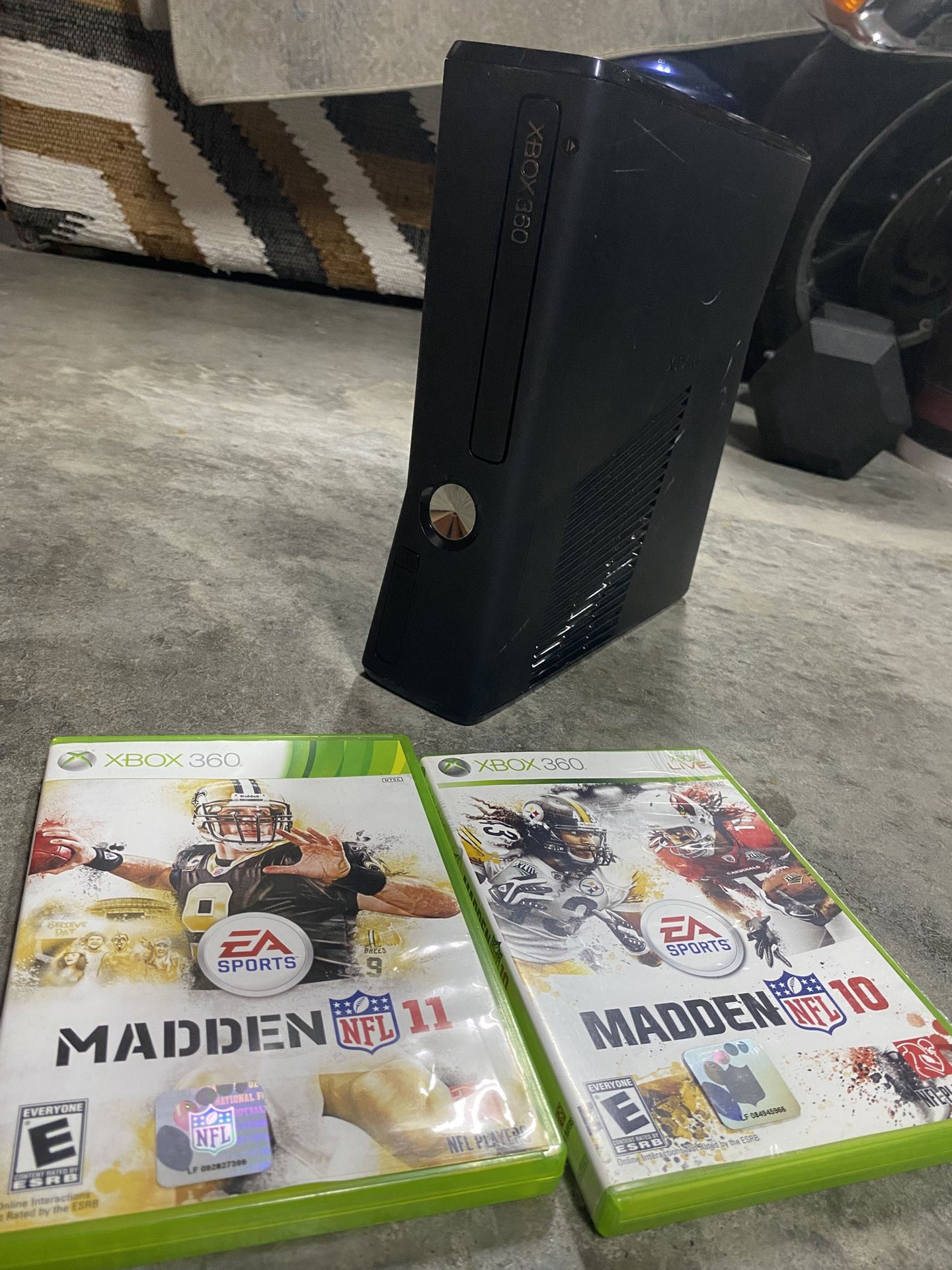 Xbox 360 Black Slim With Madden 11 , And 10. $65