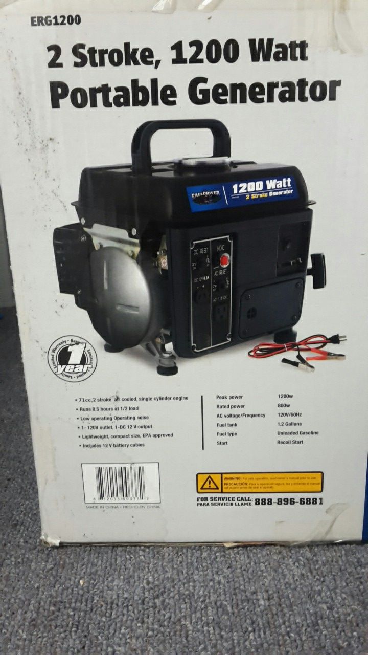 Eagle River 1200 watt gas generator