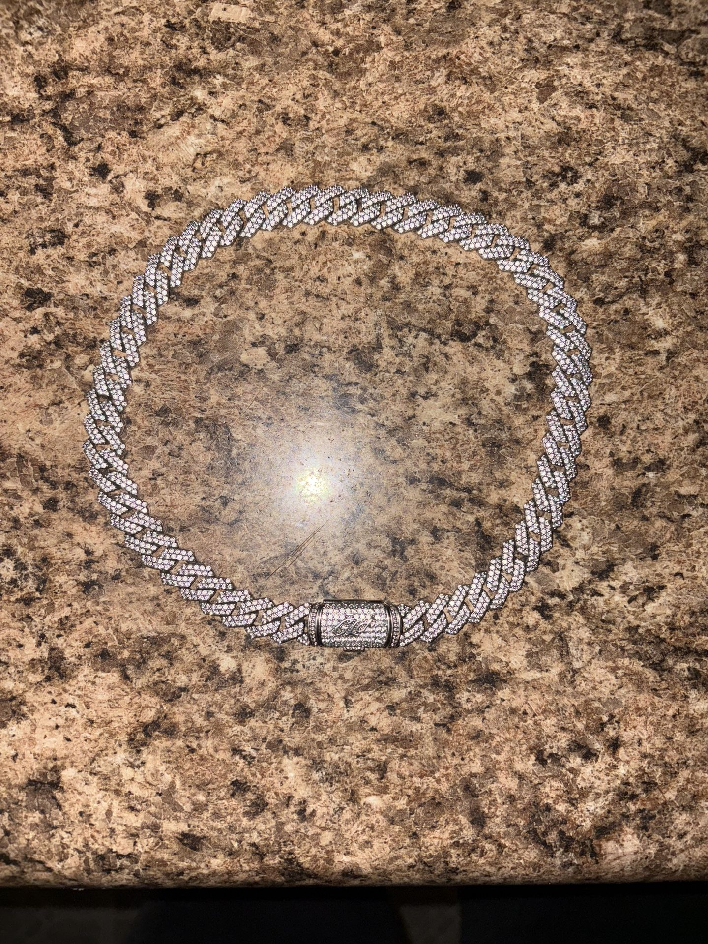 16 In Cuban Prong Cubic Zirconia Gld Chain White Gold