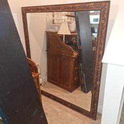 HUGE FRAMED ANTIQUE MIRROR