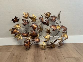 34x27 Large Indoor/Outdoor Rustic Maple Leaf Wall Hanging Sculpture Metal Wall Decor