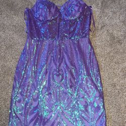 Purple Corset Homecoming Dress