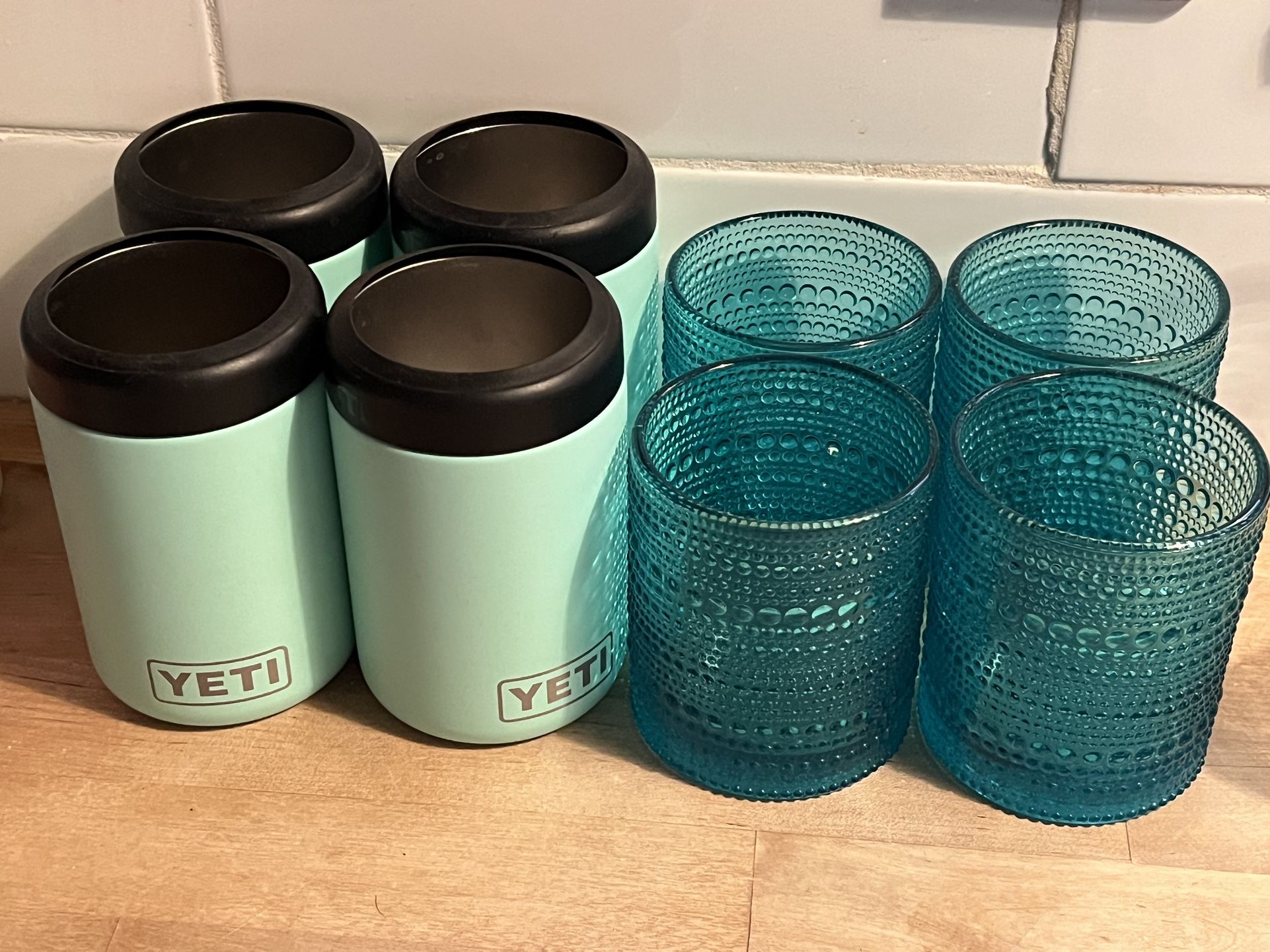 Yeti Colsters And Hobnail Glasses