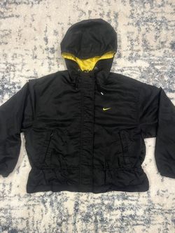 Vintage Nike Womens Lined Jacket Size Large 12-14 Black Yellow Livestrong 90s
