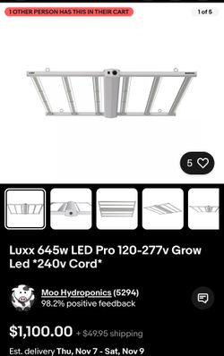 Grow lights and dehumidifier