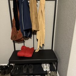 Coat rack with shoe storage