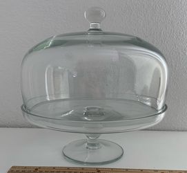 GLASS PEDESTAL CAKE PLATE w/ DOME