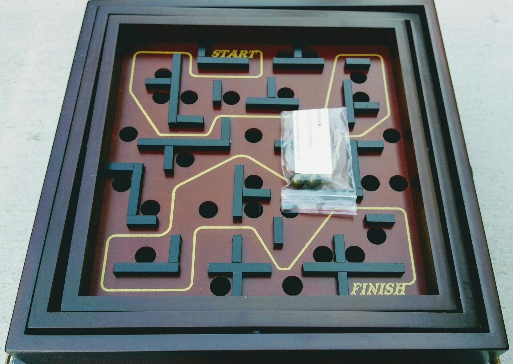 Wood labyrinth classic marble maze board game