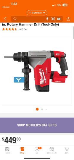 Milwaukee M18 FUEL 18V Lithium-Ion Brushless Cordless SDS-Plus 1-1/8 in. Rotary Hammer Drill (Tool-Only)