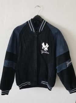 Vintage 90s MLB New York Yankees G-3/Carl Banks Navy & Black Leather Suede Jacket! Very nice! Sports