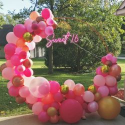 Balloons Garland And Round Arch Frame