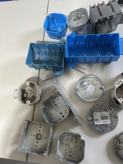 Various Metal And Plastic Electrical Boxes