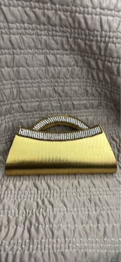 Gold Fabric Clutch Handbag