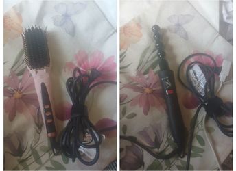 Hair Straightener Brush Curling Wand Set