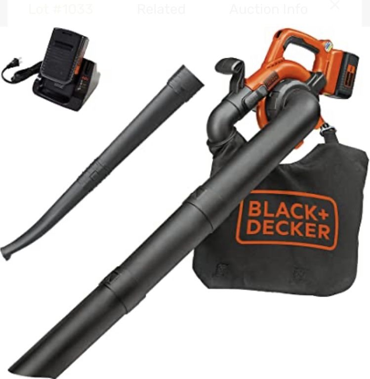 Black & Decker Electric Blower Vacuum Kit *MISSING BATTERY*