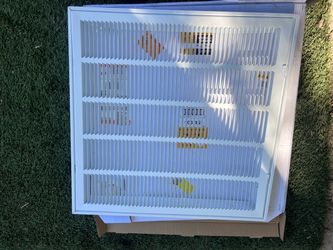 Steel return air filter grille in white