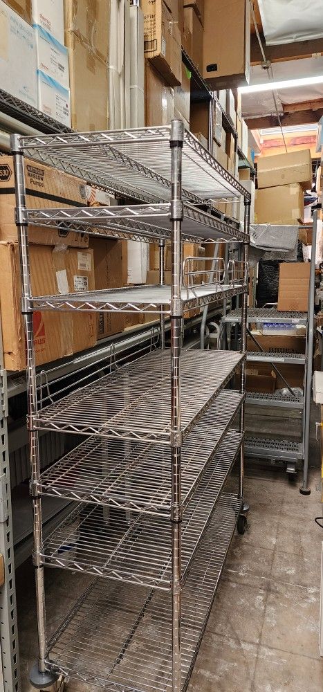 Uline Rack With 7 Shelves And Shelf Ledge 48 X 19 X 68 Asking 150 No Less