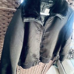 Ladies Large Black Bomber Jacket 