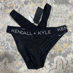 Kendall & Kylie Bikini Bottom Only Swimwear Black Size XS  