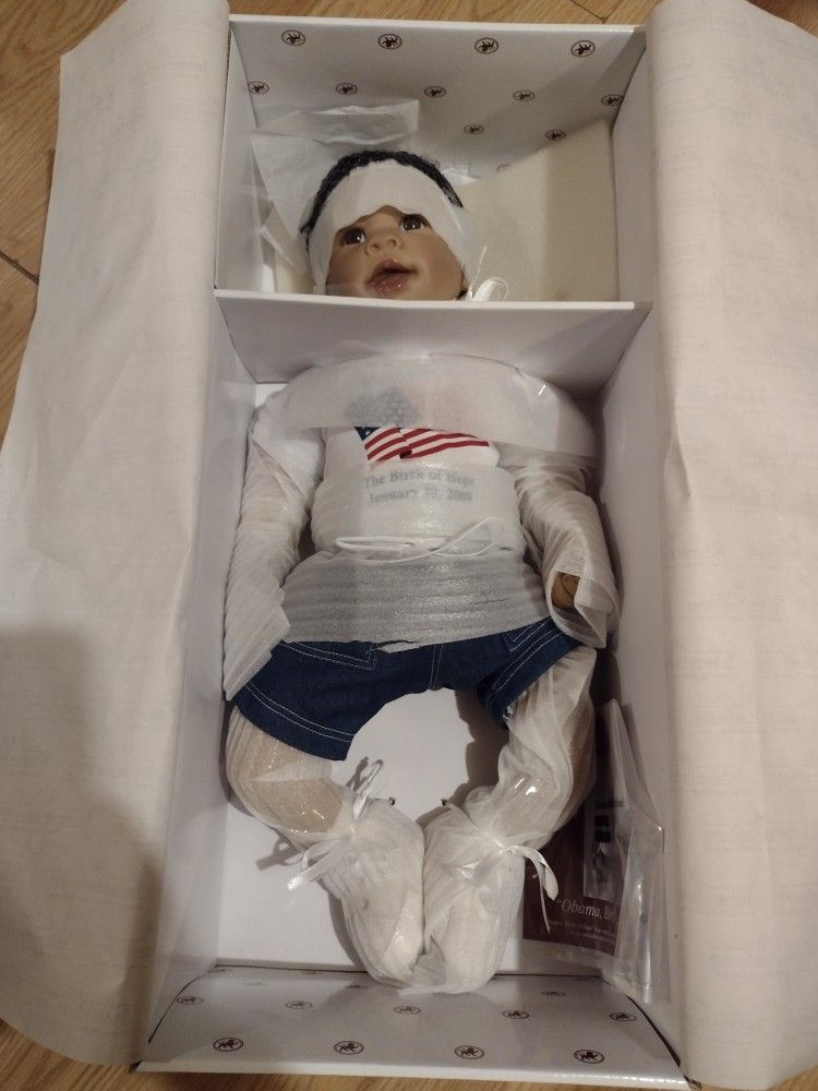 New Ashton Drake Obama Birth Of Hope doll Realistic Linda Murray Artist RARE
