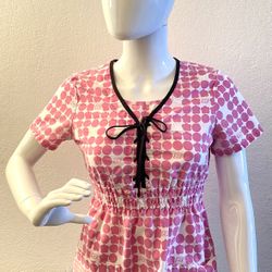 Skechers Pink Tie Front Medical Scrubs Top