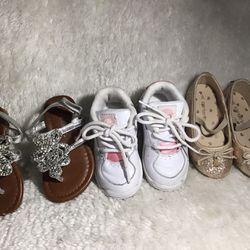 Nike Sneakers 6/ Sandals 6/carters Dress Gold Shoes 6/  3 Pairs For 20