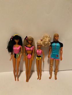 Barbie, Miko, Skipper, and Ken Beach Blast dolls