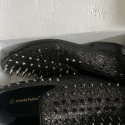 2 Pairs Of Alberto Fellini Spiked Black Shoes Size 12