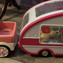 Doll Truck And Camper, Spirit Horses And Stable, Purses, And Bags
