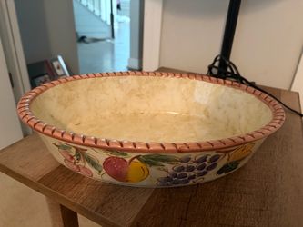 From Italy new Large Ceramic Bowl with Fruit Design