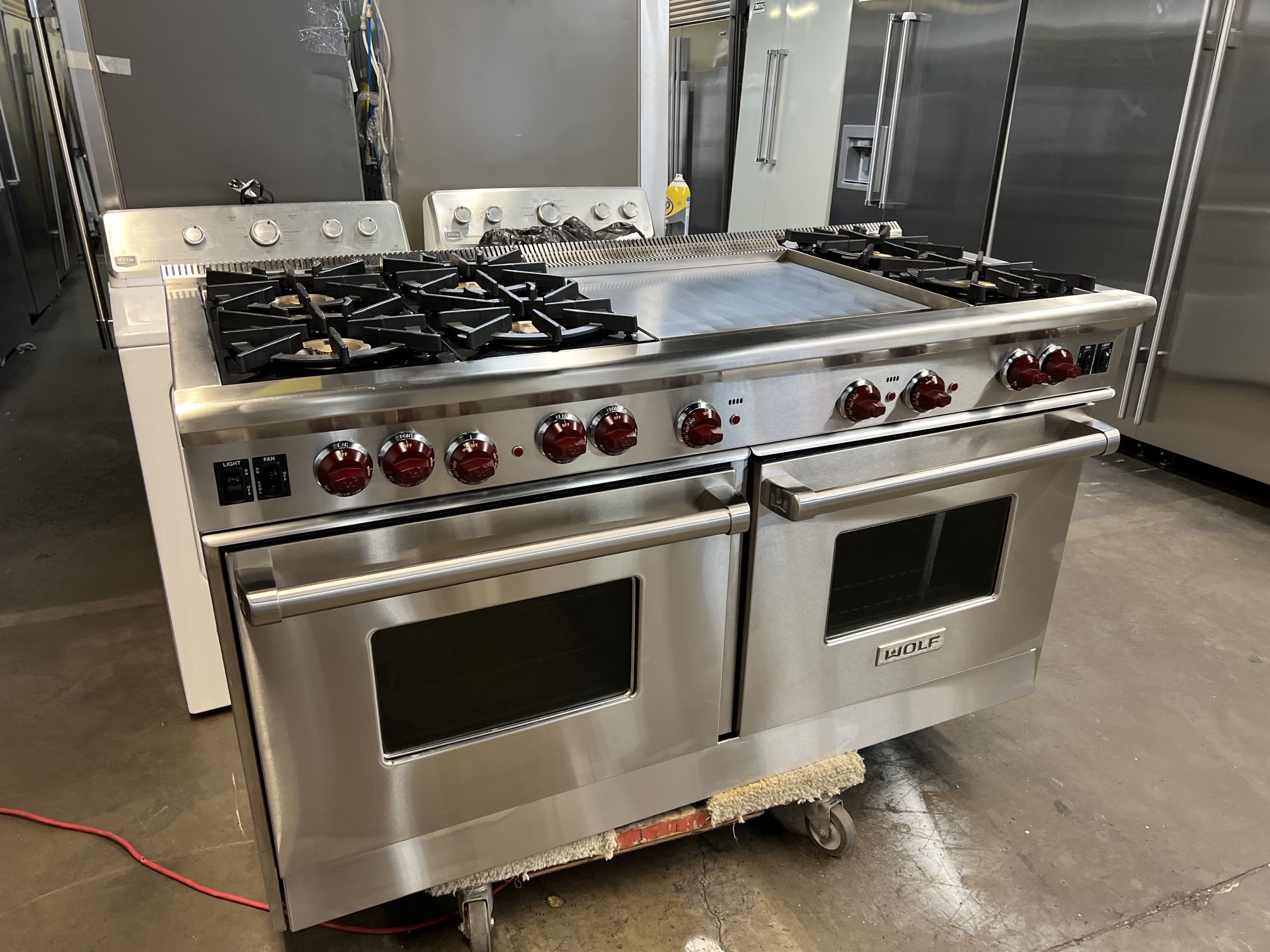 Wolf 60”Wide All Gas Range Stove Stainless Steel With 24”Griddle 