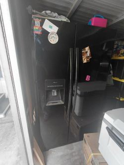 Black amana double door fridge