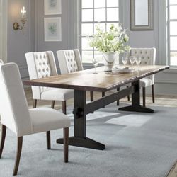 Live Edge Dining Table / 90” Mahogany Dining Table / Wood Dining Set