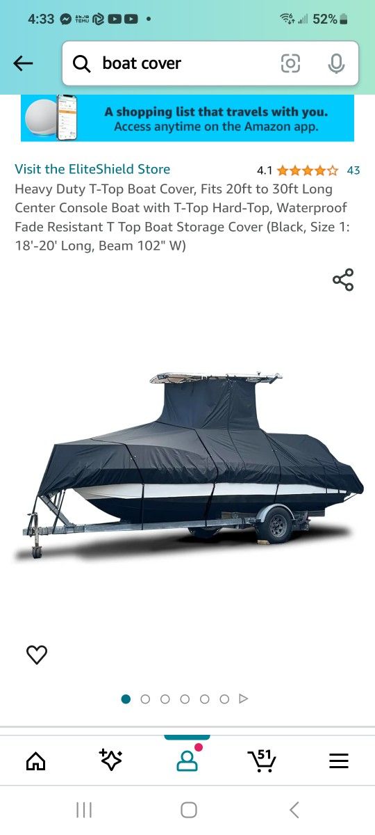 18/20 Ft Boat Cover