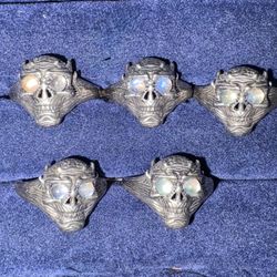 Skull Adjustable Ring One Size Fits All Stainless Steel