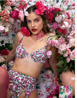 XL Wired Bra and Panty Set Floral