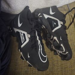 Nike Black/White Boys Cleats Alpha Fast Flex Sports Shoes 4y