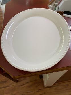 White oval glass platter