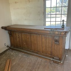 Solid oak Bar - Really cool. Old. Very sturdy