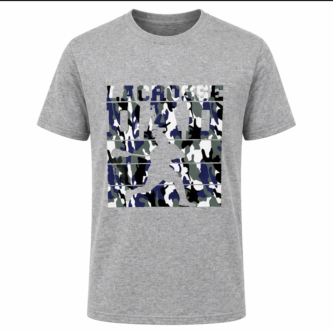 Lacrosse Dad Camo Graphic Tee – Player Silhouette Design