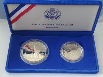 1986-S United States Liberty Commemorative Two-Coin Proof Set