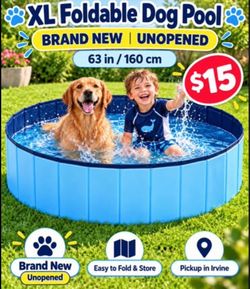 XL unopened New Foldable Dog Pool 63” / 160cm – Only $15!