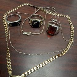 Sterling Jewlry Lot Rings Ect