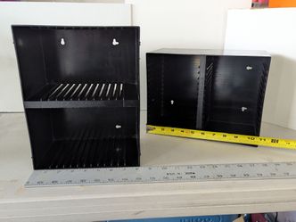 Black Plastic Two Tiered Tower Rack for CD Storage Includes Two
